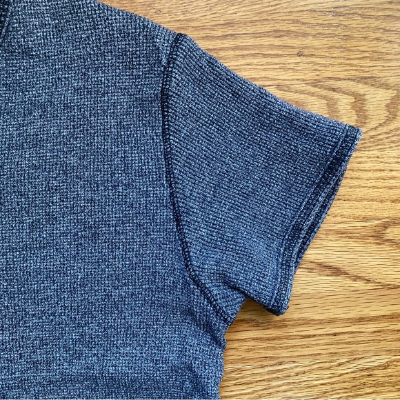 STRUCTURE Grey Waffle Knit Henley T Shirt | Small - Picture 3 of 5